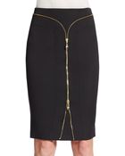 Versace Zipper-Trimmed Pencil Skirt - Lyst