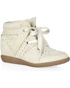 Isabel Marant Bobby Suede Wedge Sneaker - Lyst