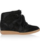 Isabel Marant Blossom Calf Hair and Suede Wedge Sneakers - Lyst