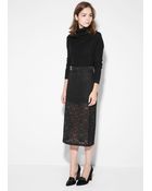 Mango Lace Long Skirt - Lyst