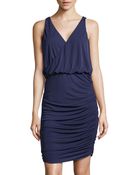 Halston Heritage Jersey Blouson-Bodice Dress - Lyst