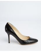 Jimmy Choo Black Snakeskin Almond Toe Pumps - Lyst
