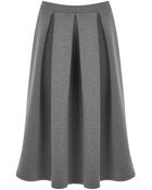 Oasis Ponte Midi Skirt - Lyst