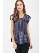 Forever 21 Polka Dot Print Blouse - Lyst