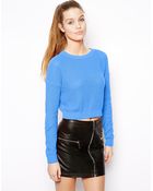 Asos Stitch Detail Crop Sweater - Lyst