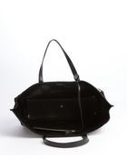 Saint Laurent Black Studded Suede Large Shopper Tote With Pouchette - Lyst