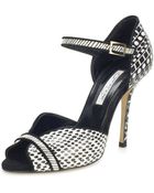 Oscar de la Renta Christina Printed Elaphe Sandals - Lyst