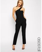 Asos Tall One Shoulder Cut Out Jumpsuit - Lyst