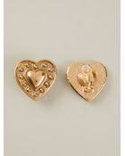 Yves Saint Laurent Vintage Heart Clip On Earrings - Lyst