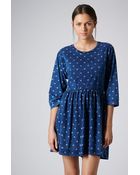 Topshop Denim Wash Smock Dress - Lyst