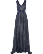 Badgley Mischka Metallic Lace Gown - Lyst