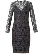 L'Agence Mesh Lace Dress - Lyst