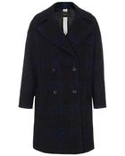 Paul Smith Black And Blue Check Cocoon Coat - Lyst
