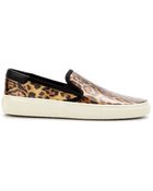 Saint Laurent Leather Slip-On Sneakers - Lyst