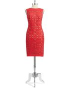 Tadashi Shoji Laser Cut Sheath Dress - Lyst