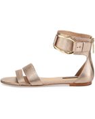 Rachel Zoe Gabi Metallic Ankle-Strap Sandal - Lyst