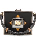 Roberto Cavalli Embellished Leather Box Clutch - Lyst