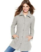 Jessica Simpson Braided A-Line Walker Coat - Lyst