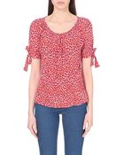 Maje Leopard Print Crepe Top - Lyst