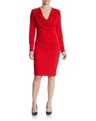 Josie Natori Cowlneck Jersey Dress - Lyst