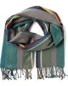 Paul Smith Striped Fringed Scarf - Lyst