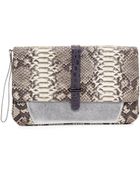 Khirma Eliazov Maxim Python Envelope Clutch Bag Gray - Lyst