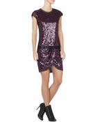BCBGMAXAZRIA Obree Floral Garden Sequin-Blocked Top - Lyst