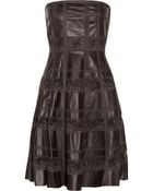 Valentino Lace-Trimmed Leather Dress - Lyst