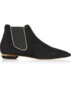 Nicholas Kirkwood Pearl-Embellished Suede Ankle Boots - Lyst