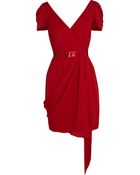 Notte By Marchesa Draped Silk-Crepe Mini Dress - Lyst