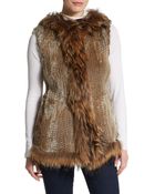La Fiorentina Hooded Fur Vest - Lyst