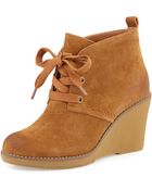 Kelsi Dagger Ontario Suede Wedge Platform Bootie - Lyst