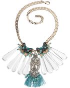 Stefanel Crystal Necklace with Pendant - Lyst