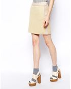See By Chloé Stretch Mini Sweat Skirt With Neon Stitch - Lyst