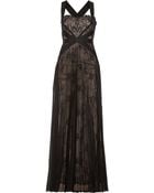 Notte By Marchesa Grosgrain-Trimmed Lace And Tulle Gown - Lyst