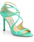 Jimmy Choo Patent Leather Strappy Sandals - Lyst