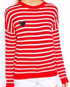 Asos Sweater in Stripe with Heart Patch - Lyst