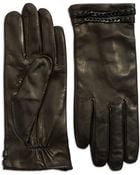 Vince Camuto Chain-Accent Leather Gloves - Lyst