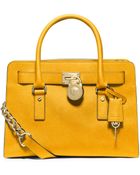 Michael Kors Hamilton Large Saffiano Leather Satchel - Lyst