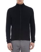 Michael Kors Zip Front Sweater with Elbow Patches - Lyst