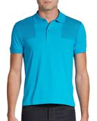 Versace Meshpanel Cotton Polo Shirt - Lyst