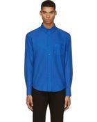Band of Outsiders Cobalt Blue Woven Button_Down Shirt - Lyst