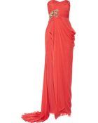 Notte By Marchesa Embellished Silk-Crepe Gown - Lyst