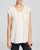 Eileen Fisher Cap Sleeve Silk Top - Lyst