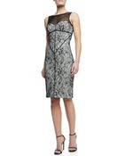 Halston Heritage Sleeveless Lace Knit Dress Shellblack - Lyst