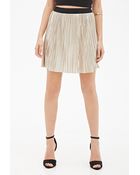Forever 21 Pleated Metallic Mini Skirt - Lyst