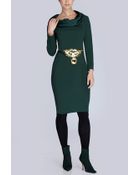 Natori Ponte Long Sleeve Dress - Lyst