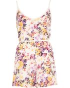 River Island White Blossom Print Cami Playsuit - Lyst