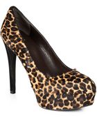 Stuart Weitzman Leopard-Printed Calf Hair Platform Pumps - Lyst