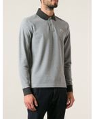 Moncler Contrasting Collar Polo Shirt - Lyst